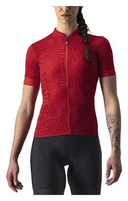 Maillot Manches Courtes Femme Castelli Promessa Jacquard Rouge