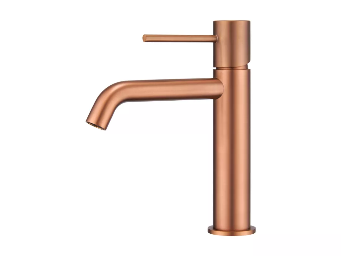 Robinet Mitigeur de Lavabo anti-calcaire Bec Bas Or Rose Cuivré IMEX MONZA BDM039-1ORC