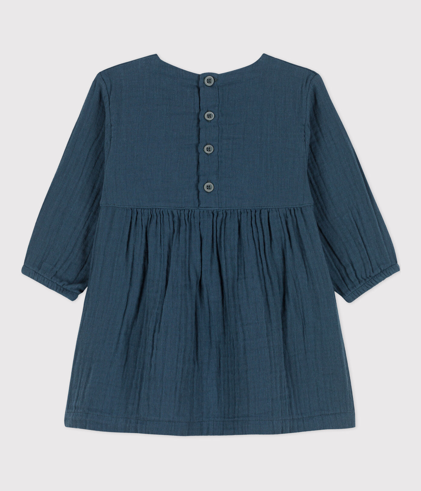 Robe manches longues bébé en gaze de coton
