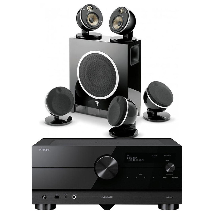 Yamaha RX-A4A Noir + Focal Dôme Flax Pack 5.1 Noir