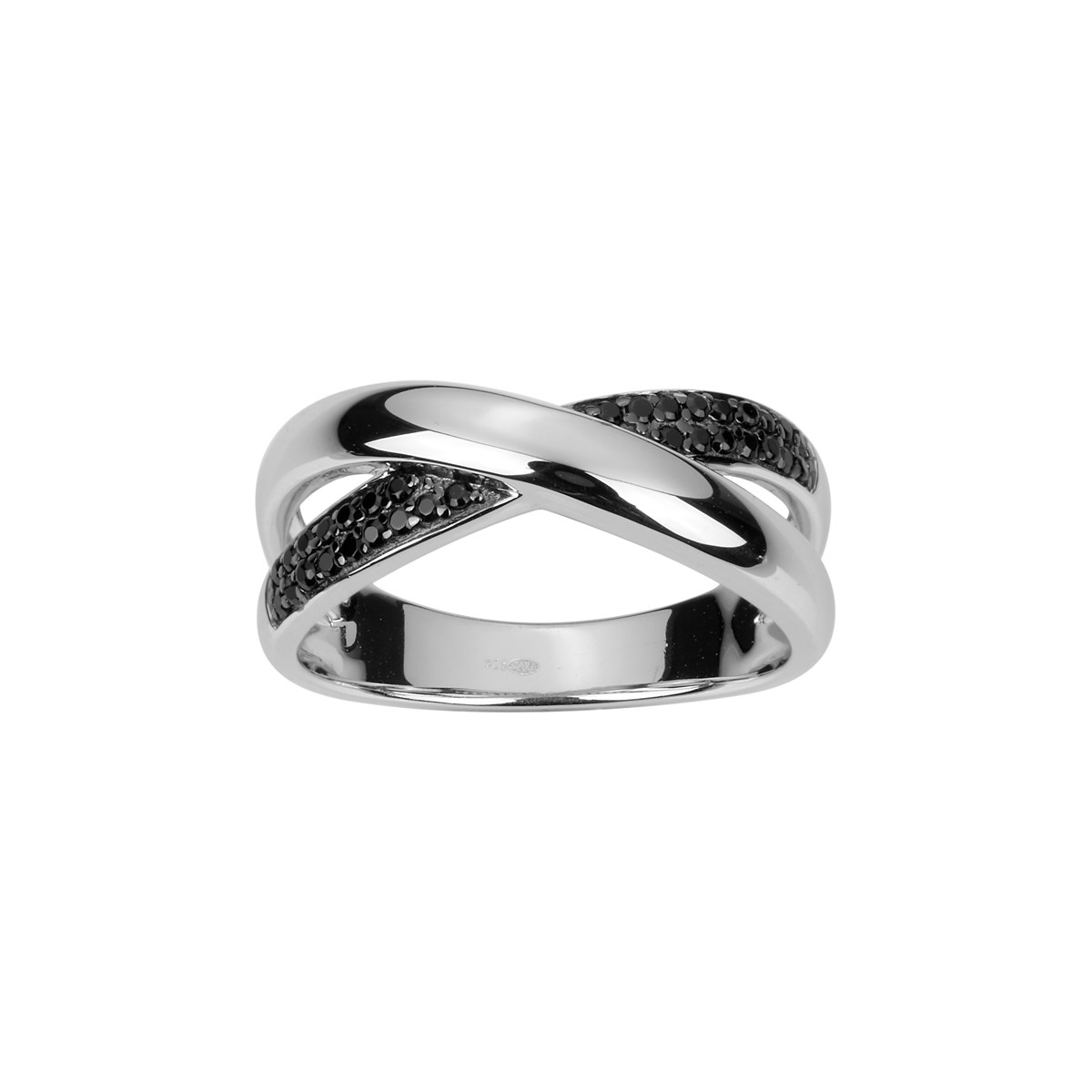 Bague en Argent avec oxyde de zirconium noir