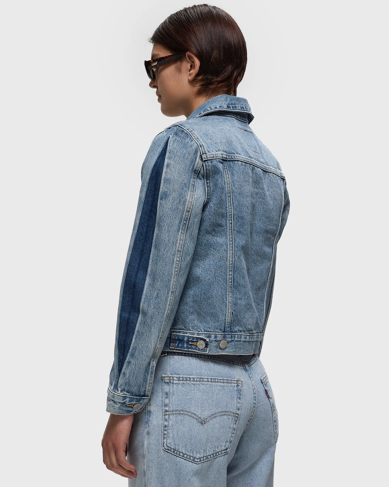 Levis ORIGINAL TRUCKER MED INDIGO - WORN IN