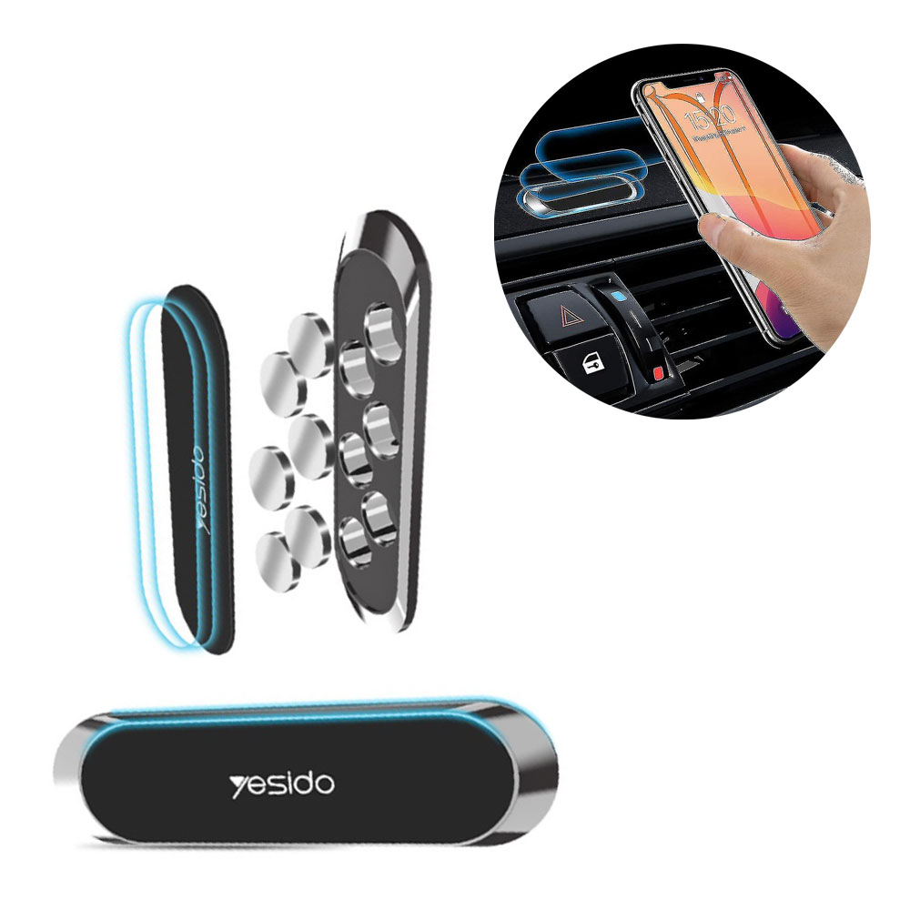 Magnetische Universal Halterung Selbstklebender Halter für Smartphone / Schlüssel / Notizen - Schwarz