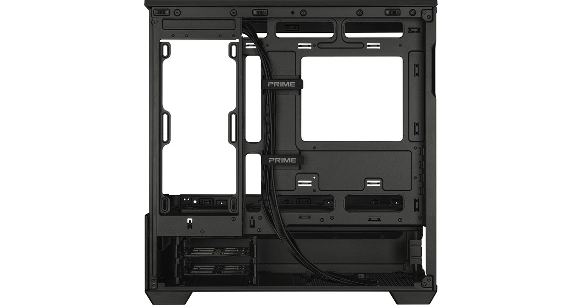 ASUSPrime AP202 midi tower behuizing  (Zwart | 2x USB-A | 1x USB-C | RGB | Tempered Glass)