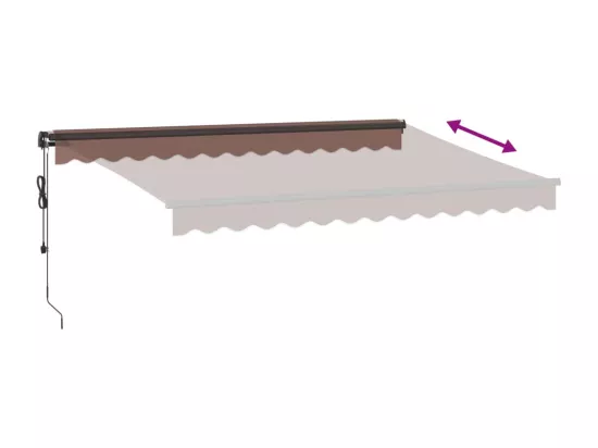 Auvent rétractable automatique avec LED marron 350x250 cm