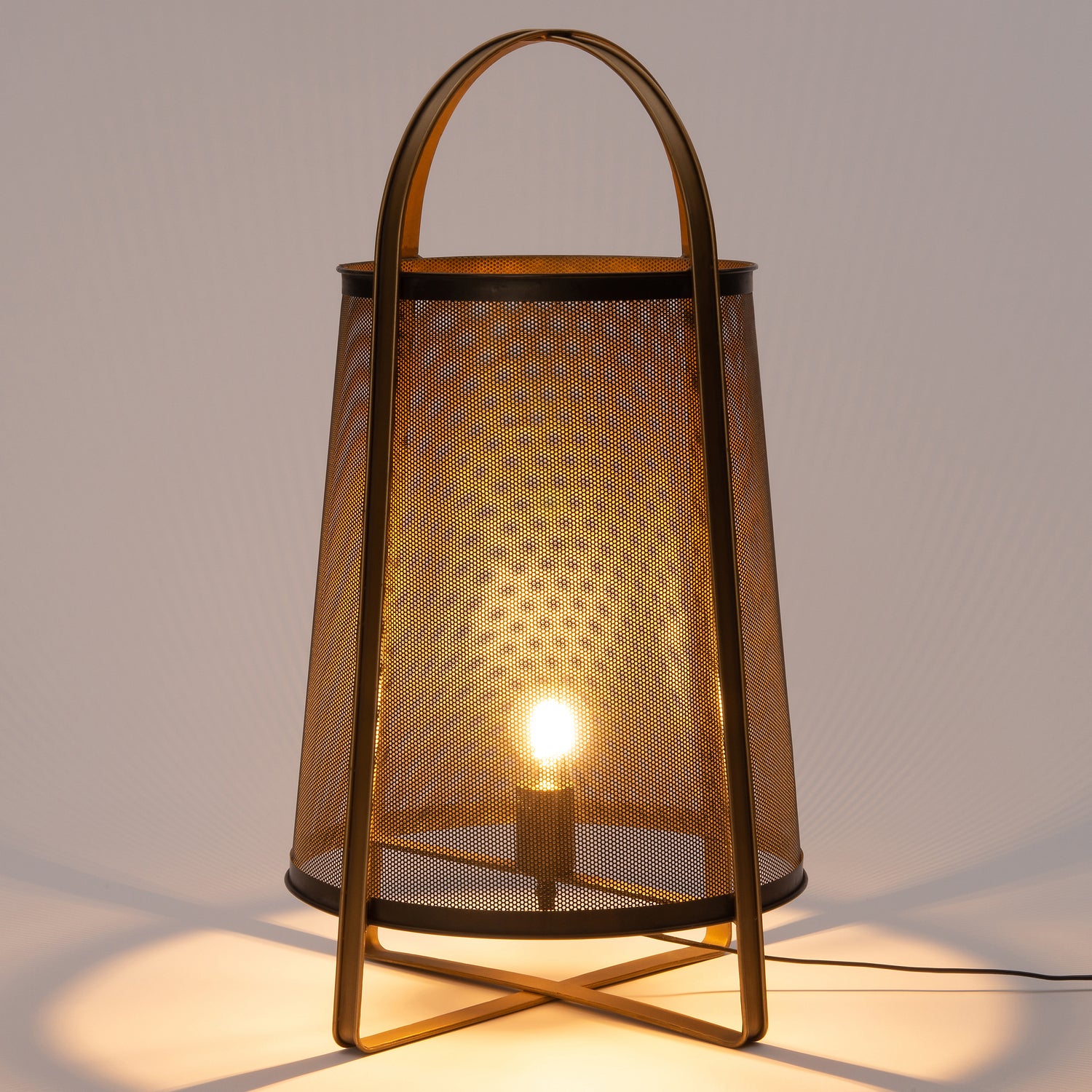 Intratuin vloerlamp Gaya zwart / goud D 39,5 H 70 cm