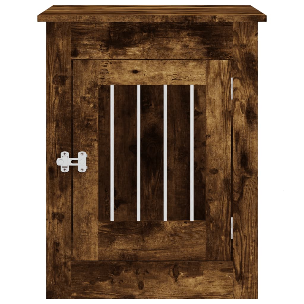 Meuble de cage pour chiens chêne fumé 55x80x68 cm