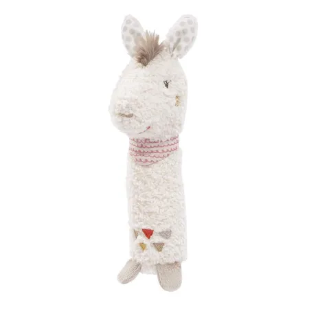 Fehn Stabgreifling Lama mit Rassel/Quietschfunktion