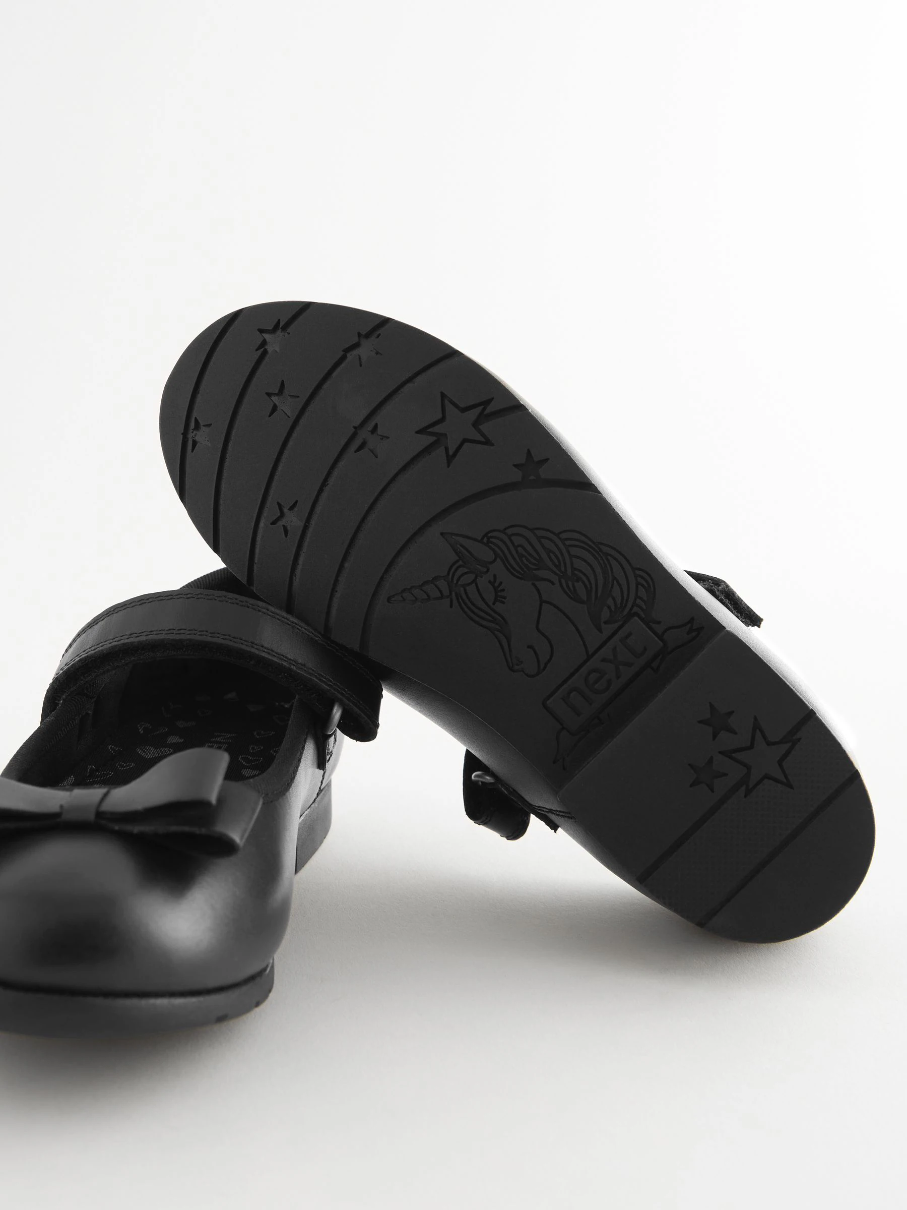 Matzwart - School - Leren Mary Jane-schoenen met strik