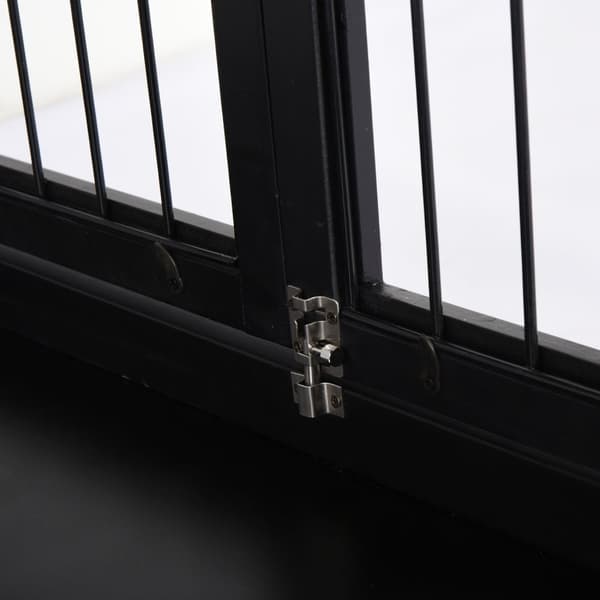 Hundehus Med Bordflate, Smådyrbur For Innendørs Bruk, Mdf Metall, Svart, 81X58,5X66 Cm