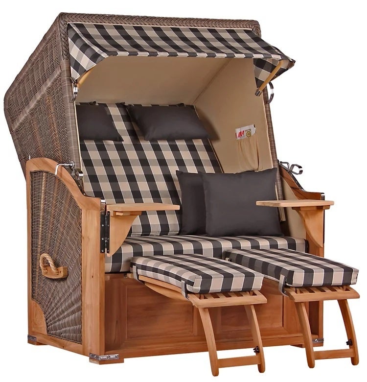 Strandstoel Nordstrand Teak PE grijs Design 505