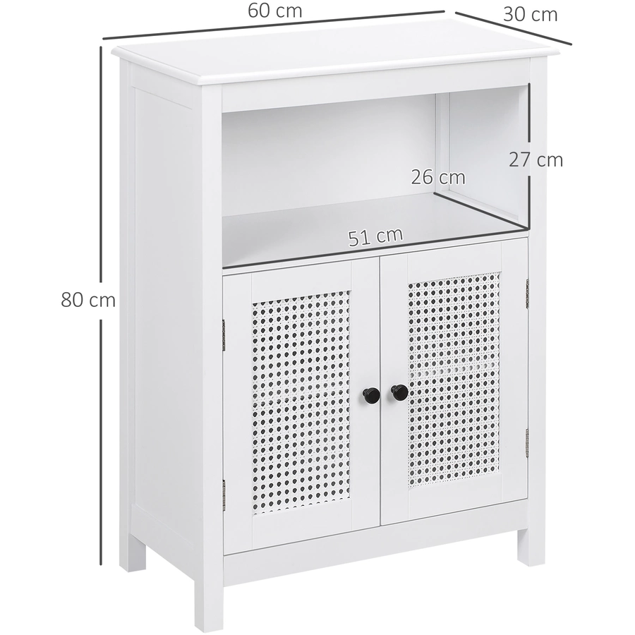 kleankin Badezimmerschrank mit verstellbarem Regalboden weiß