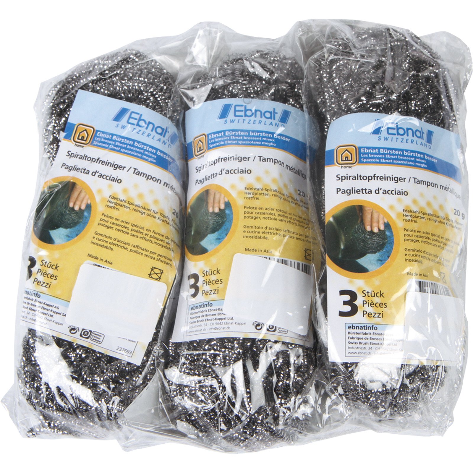 Spiraltopfreiniger 9er Pack, Edelstahl
