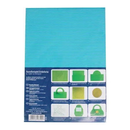 Stylex Schreibwaren Bastellwellpappe / 8 Blatt / A4 / 8 verschiedene Farben