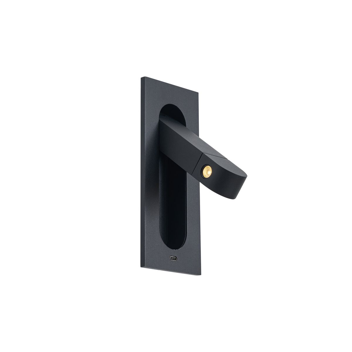 Moderne wandlamp zwart incl. LED en USB-C poort - Hilton