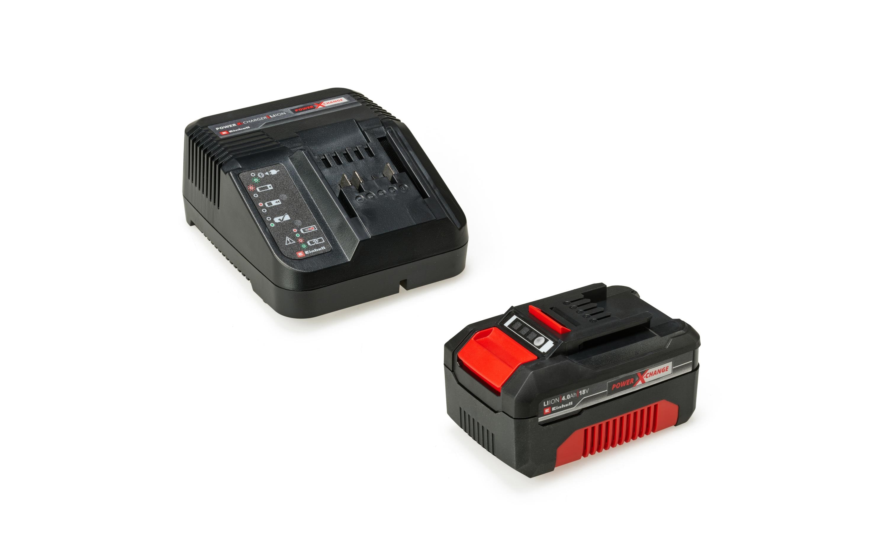 Akku und Ladegerät Power-X-CHANGE Starterkit 18 V 4.0AhSystem-Schnellladegerät und Li-Ion Systemakku