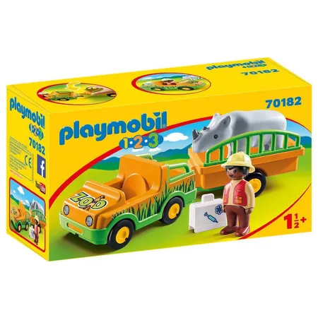 PLAYMOBIL® 70182 1.2.3 Zoofahrzeug mit Nashorn