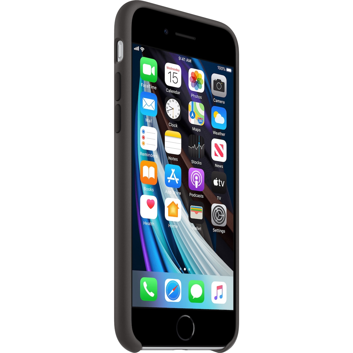 iPhone SE Gen. 2 silikondeksel (sort)