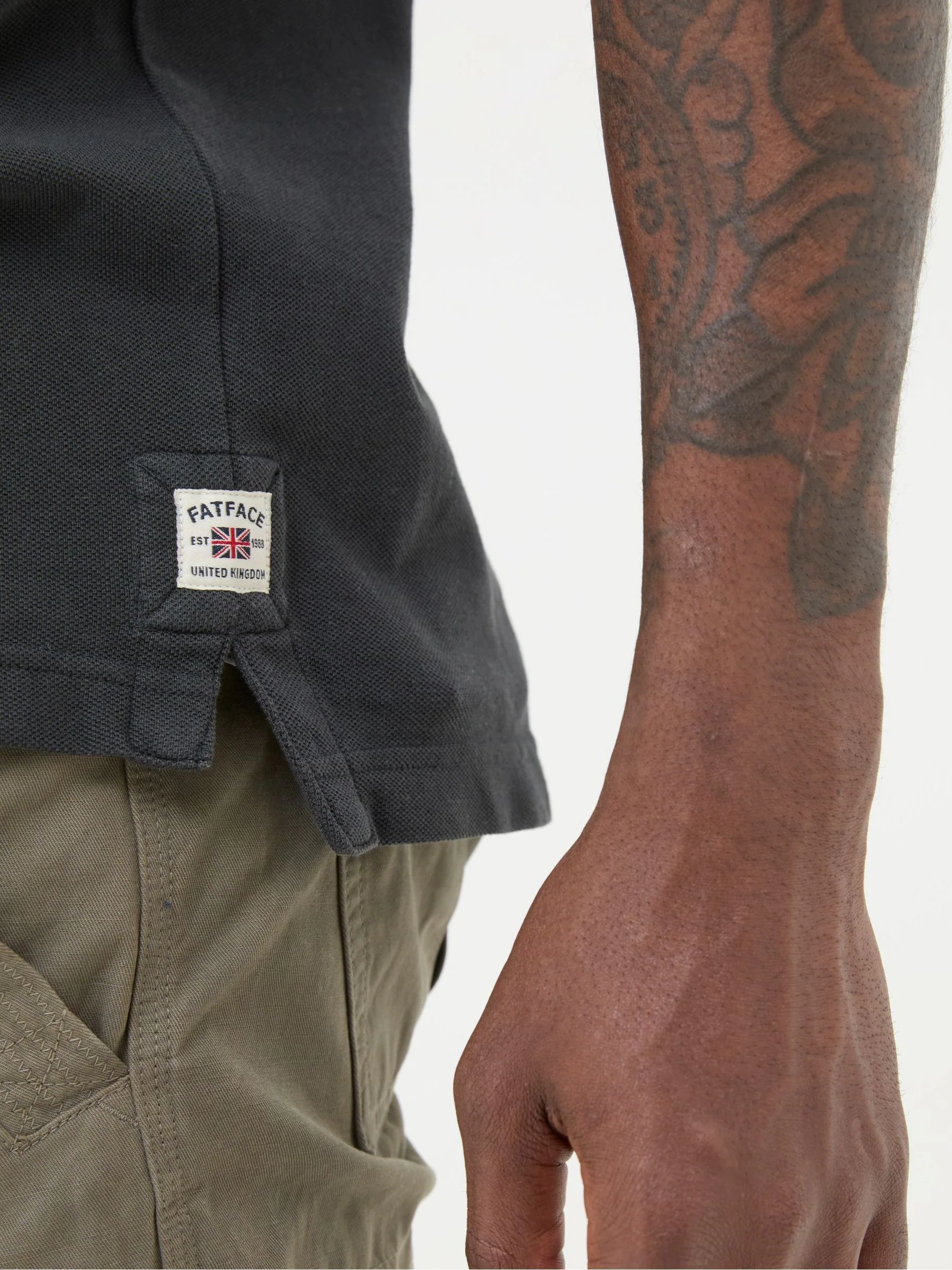 Zwart - FatFace - Piqué polo met korte mouwen