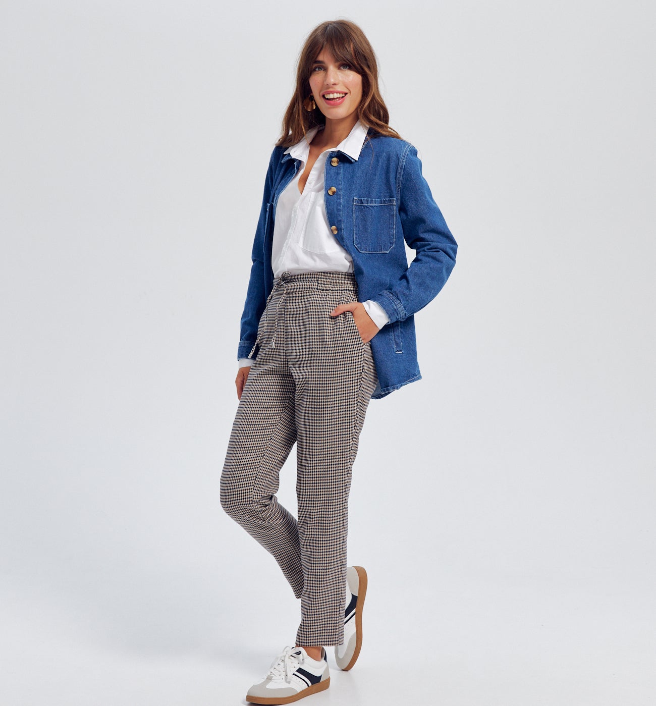 Pantalon jogpant pied-de-poule - Carreaux multicolores