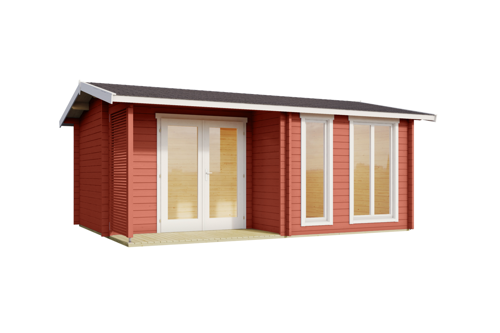 Gartenhaus BRIGHTON 44 - schwedenrot - Fichte massiv - 520x370 cm
