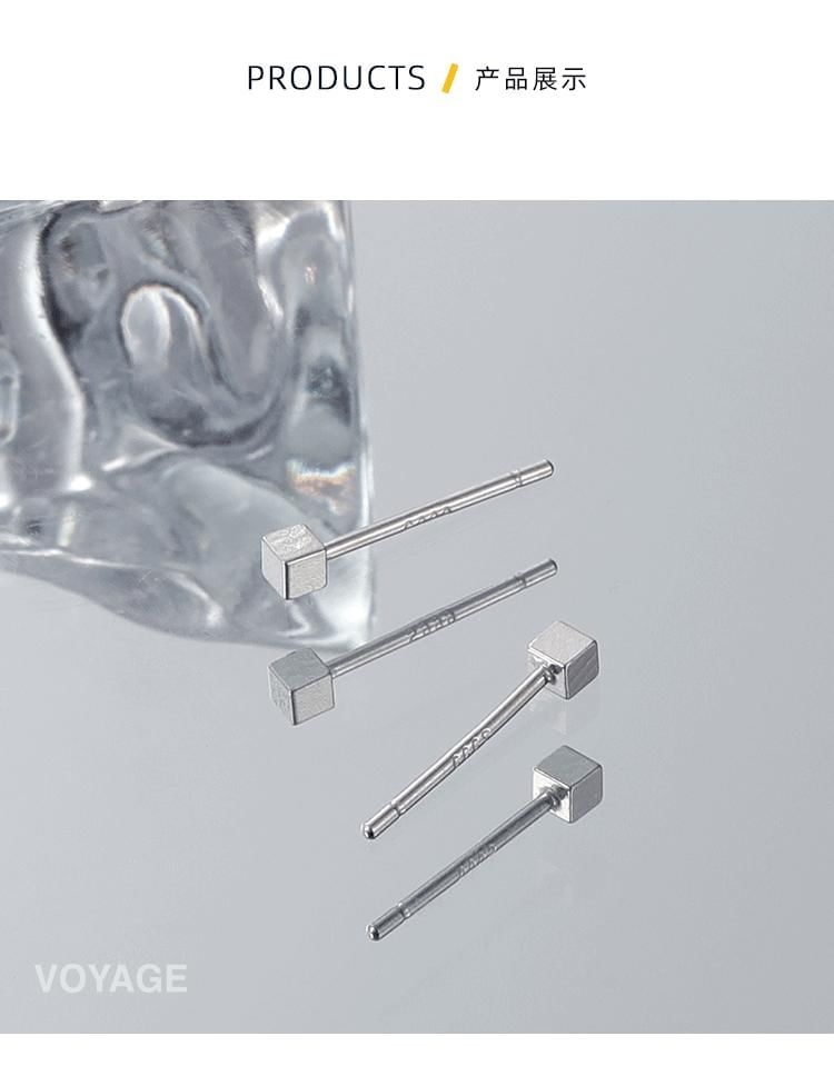 BABLIBU - 925 Sterling Zilveren Kubus Oorbel
