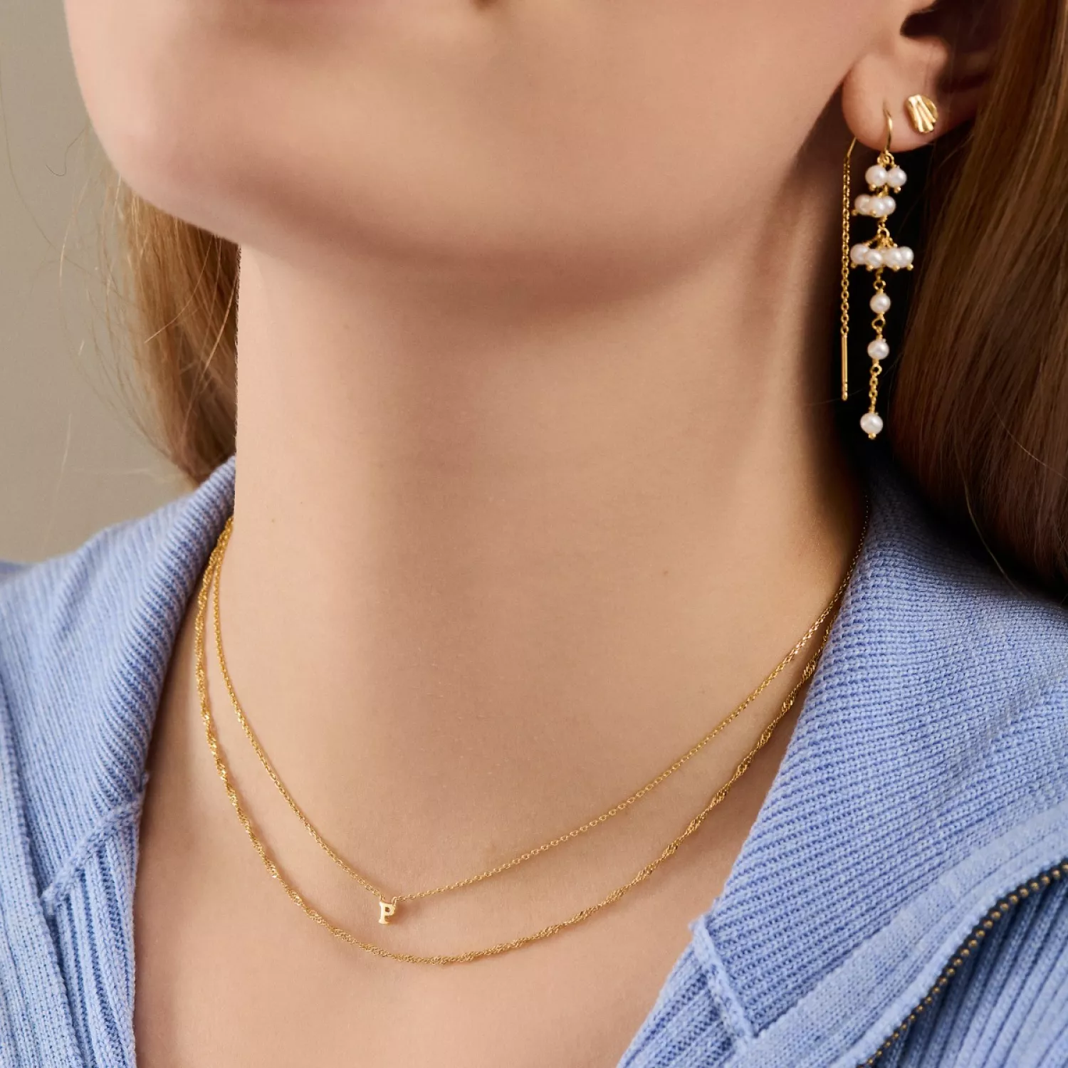 Pernille Corydon Singapore Halskæde 18 kt. Forgyldt Sølv n-695-gp-42
