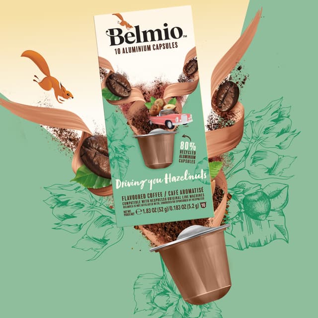 Belmio Driving you Hazelnuts kaffekapsler til Nespresso (10 pakker)
