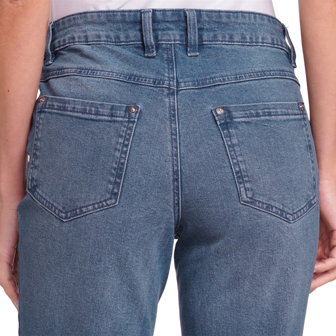 Gina Benotti Damen Straight-Jeans im Cropped-Style blau