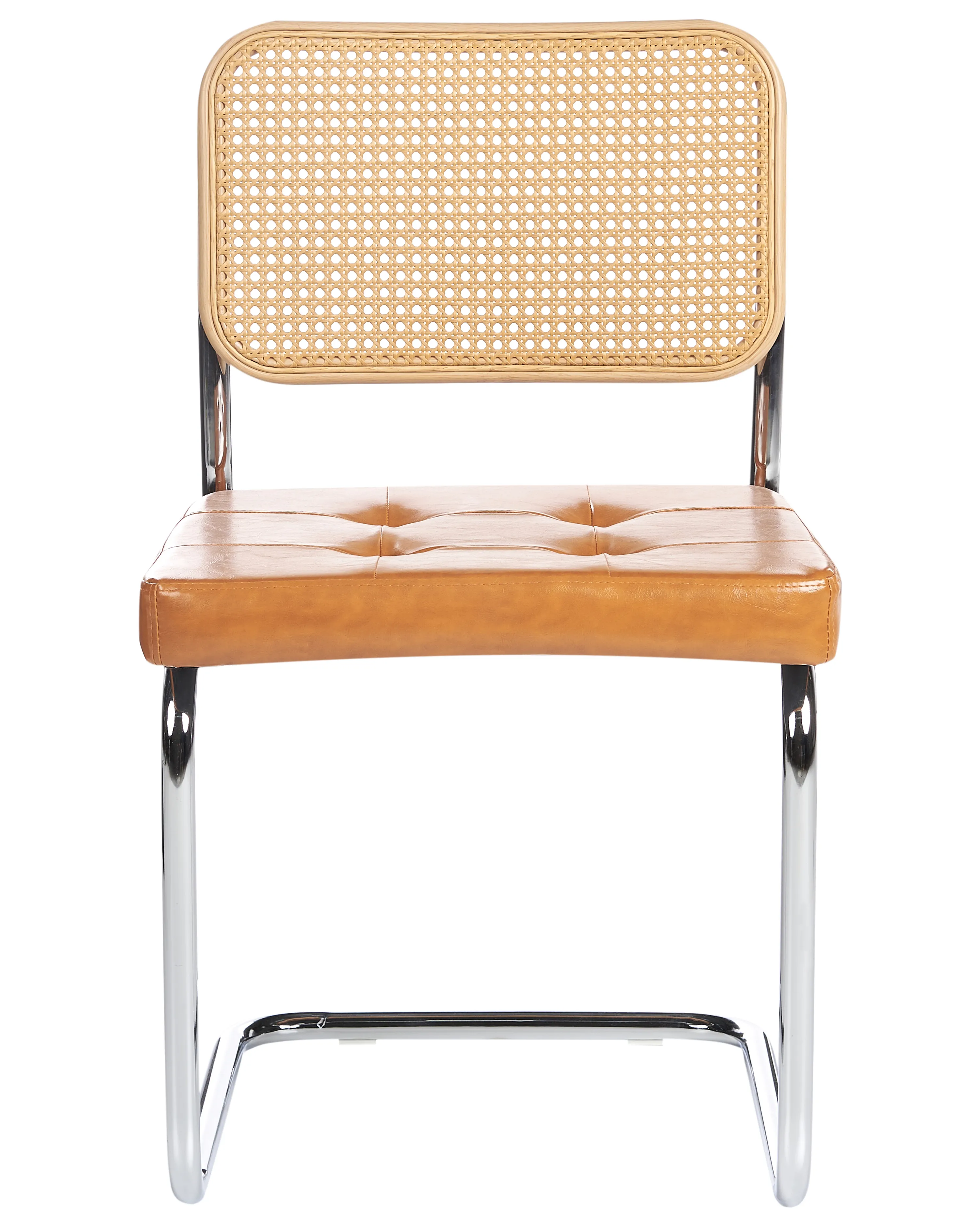 Set van 2 eetkamerstoelen ETHETE Kunstleer Goudbruin