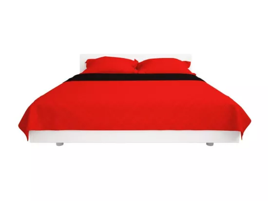 Couvre-lit matelassé double-face Rouge et noir 230x260
