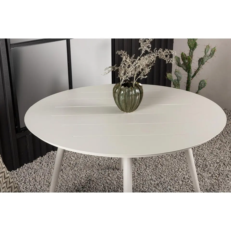 Tuintafel Beige Aluminium - 120x120x75cm - Lina