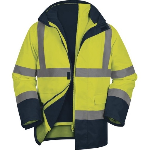 Parka - Sécurité haute visibilité jaune 5 en 1 - Polyester