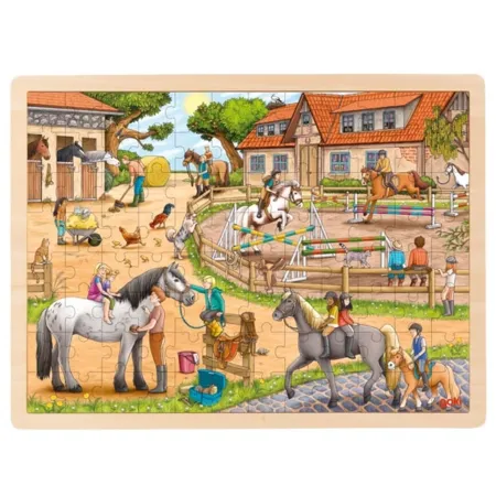 goki Einlegepuzzle Reiterhof