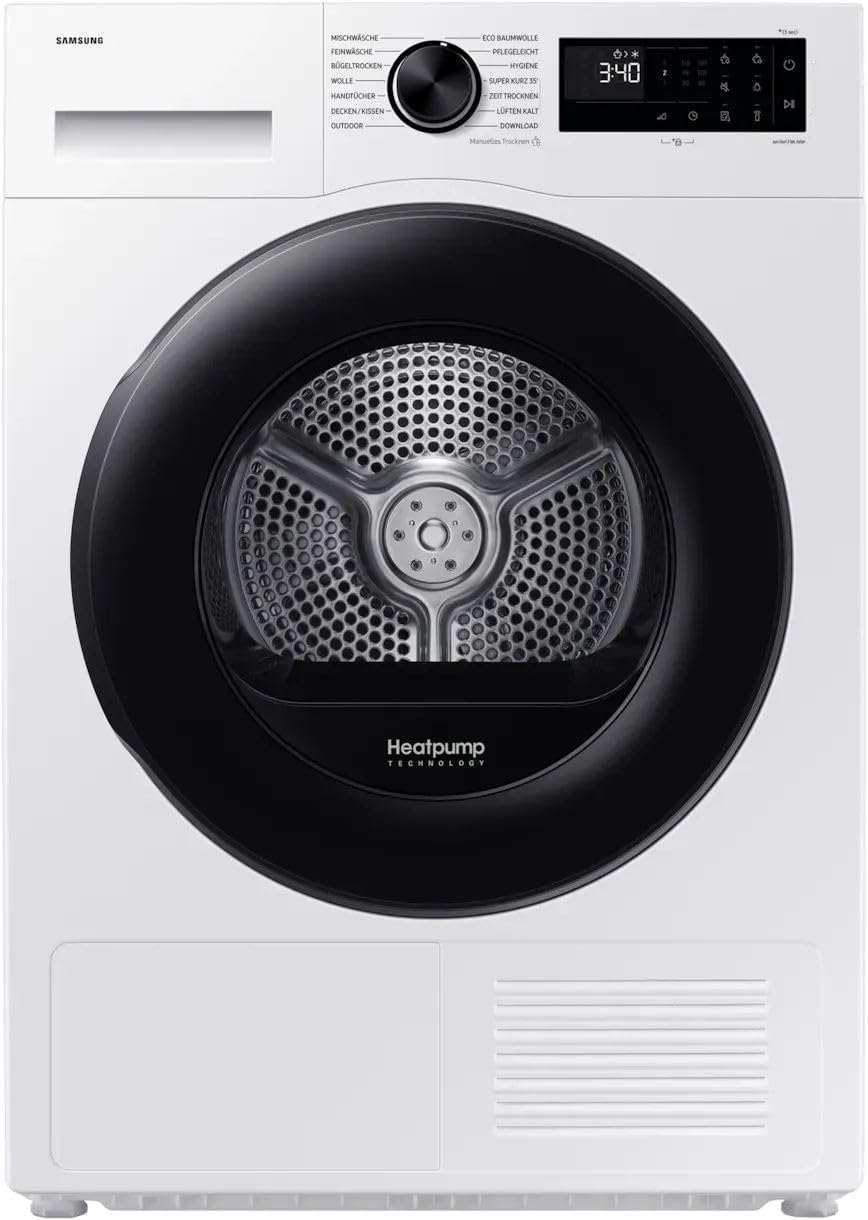 Samsung Wärmepumpentrockner, DV5000D, 9 kg, EEK: C, AI Wäschetrockner mit WiFi-SmartThings-App, Hygiene-Programm, Air Refresh, Knitterschutz, DV90DG52A0AEEG