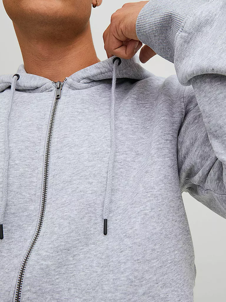 JACK & JONES Kapuzensweatjacke JJESTAR  grau
