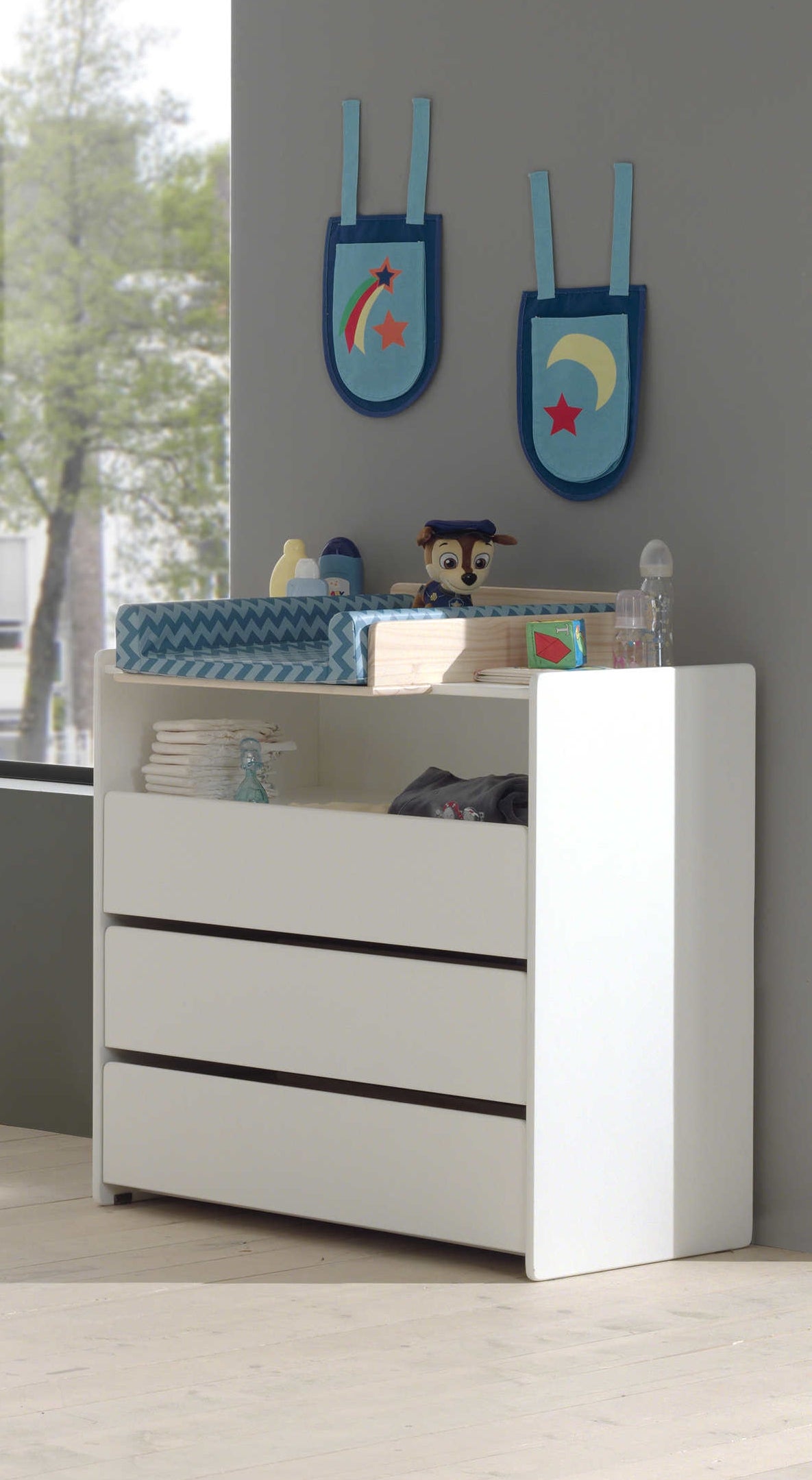 LUCEVI - Kiddy Commode 3 Laden - Wit - 90x47 cm
