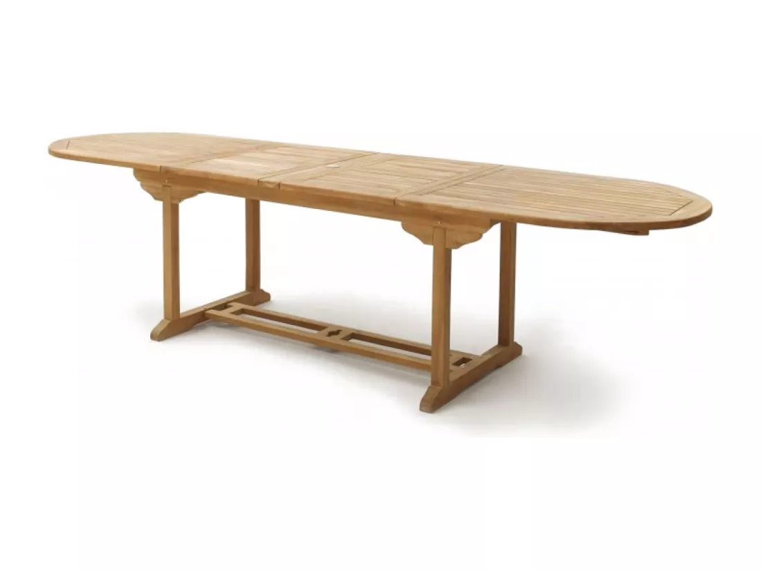 Salon de jardin Teck massif 10 à 12 personnes - Table ovale + 8 chaises + 2 fauteuils Kajang