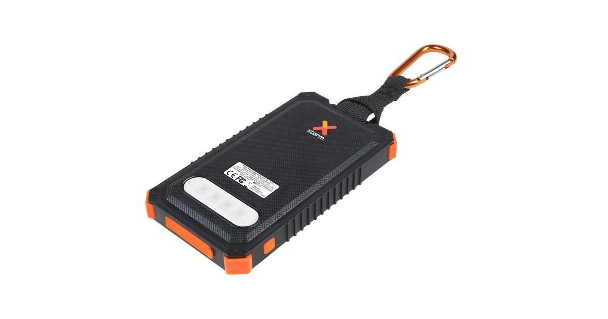 XtormXR103 - Xtreme Solar Powerbank 10.5W - 5.000 mAh  (Zwart/oranje, Waterproof IPX4)