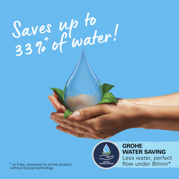 Grohe douchekop Quickfix Vitalio Comfort 110 handdouche waterbesparend 2 standen ø 10 cm zwart