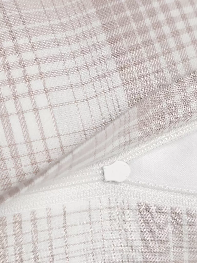 JOOP Flanell Bettwäsche 70x90cm/140x200cm SOFT CHECKS Sand beige
