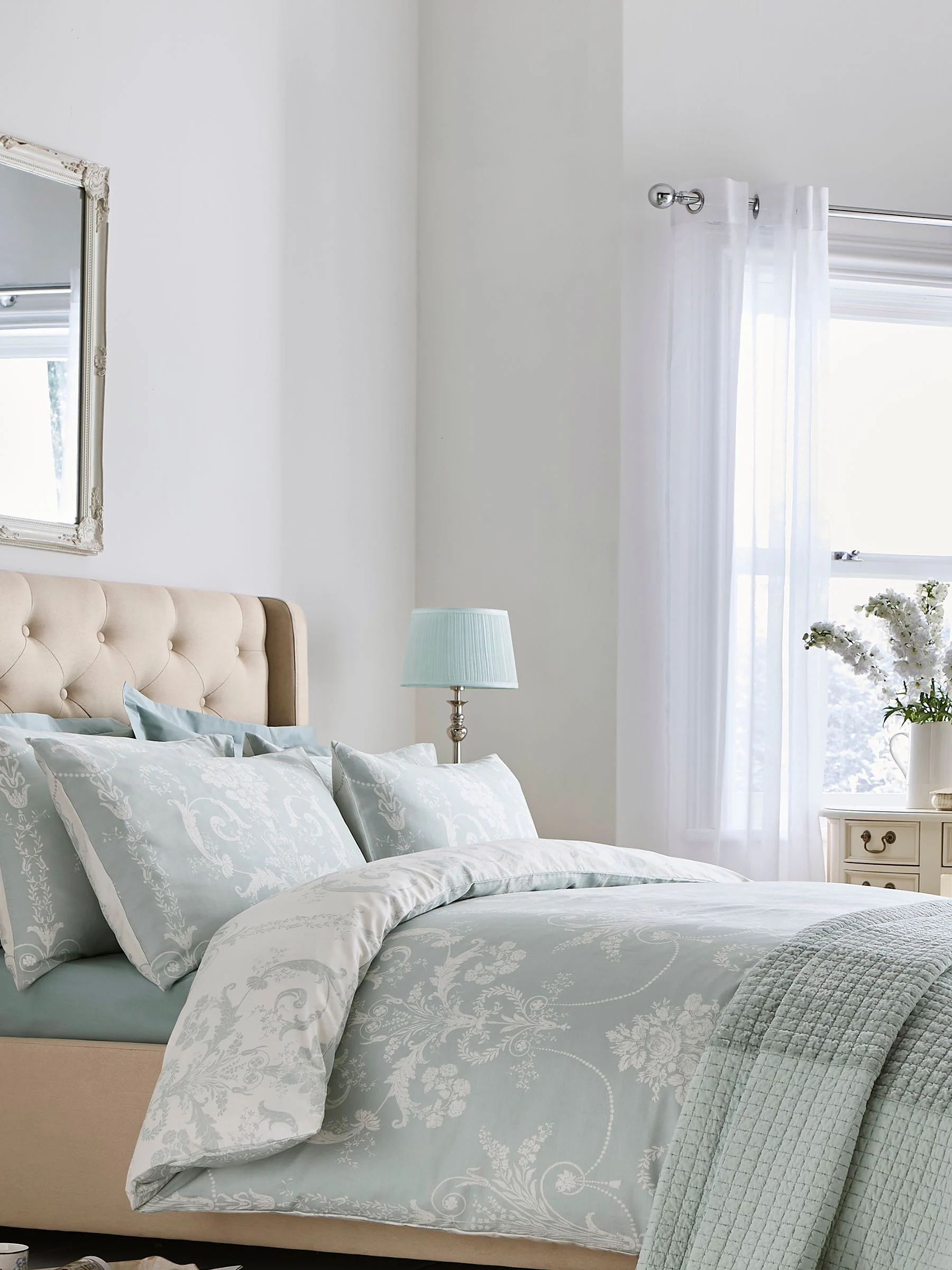 Laura Ashley 100% katoensatijn 200 -draads Josette dekbedovertrekset met kussenslopen