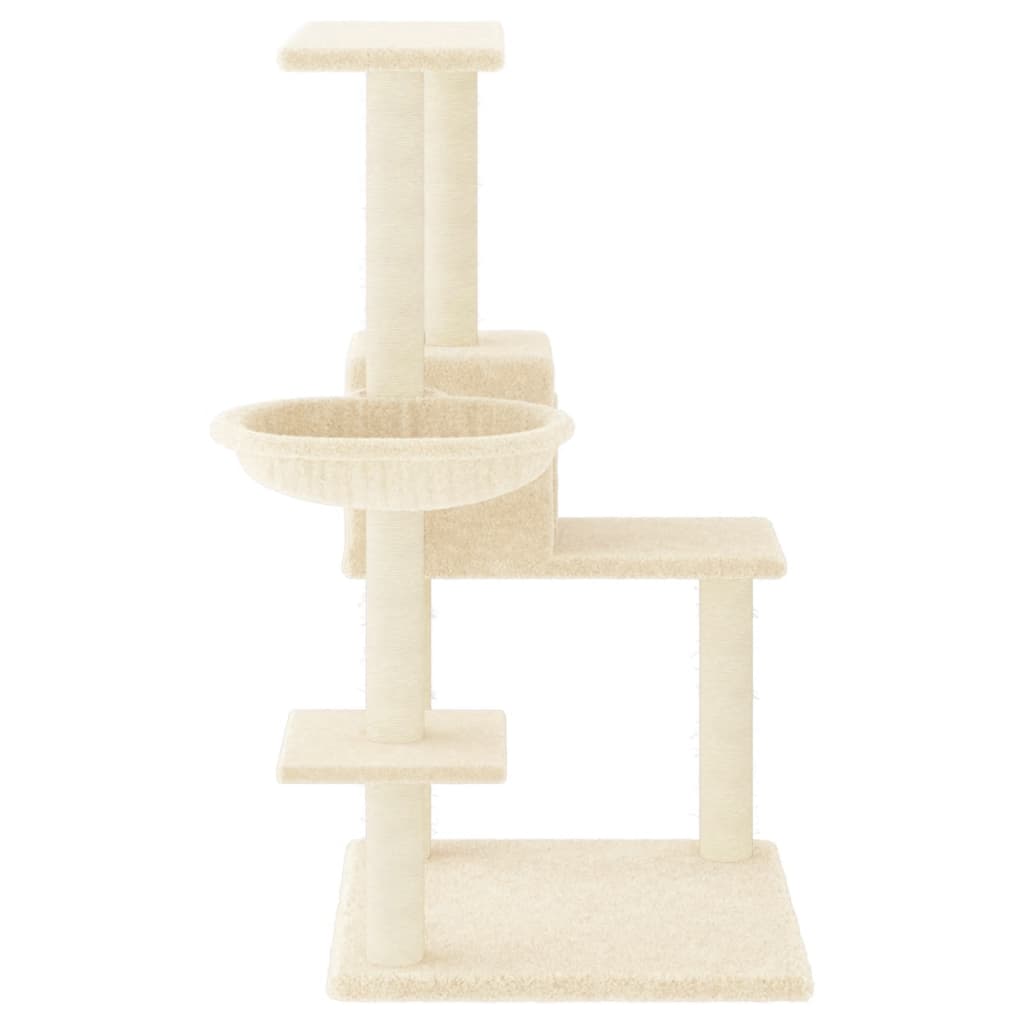 Arbre à chat avec griffoirs en sisal crème 95 cm