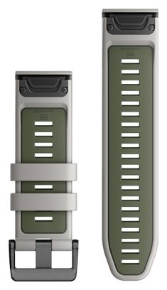 Bracelet de Montre Garmin QuickFit 26 mm Silicone Gris Fog Vert Moss