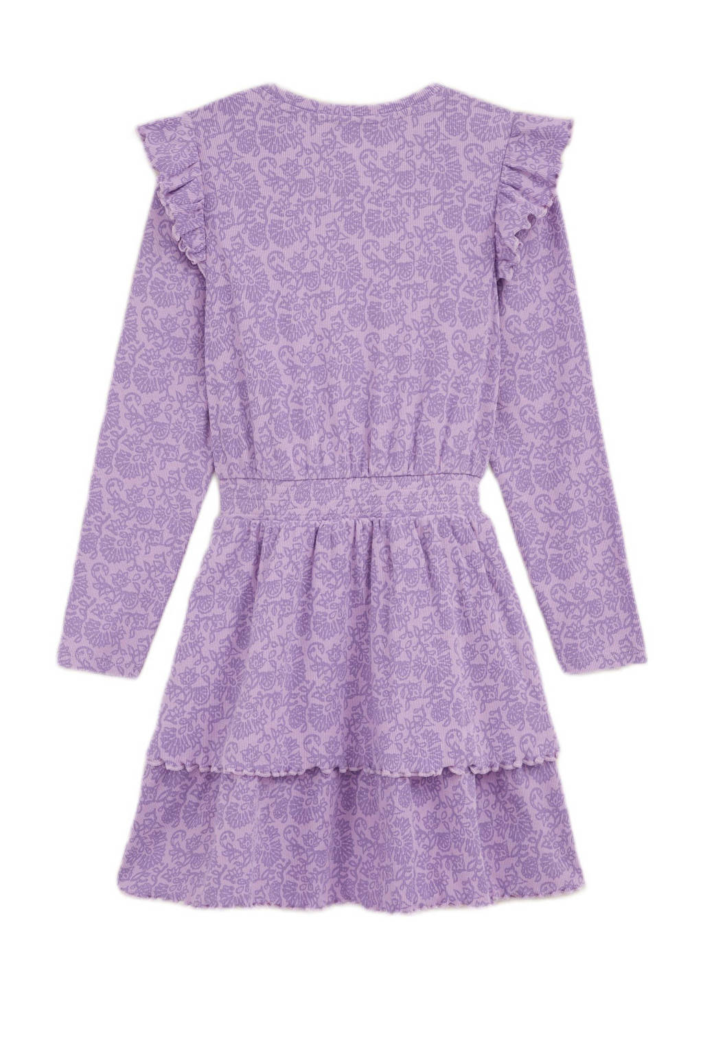 WE Fashion jurk met all over print lila/paars