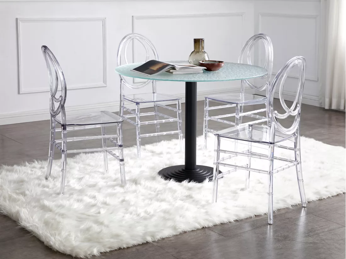 Lot de 2 chaises en polycarbonate plein - Cristal - AMALINE