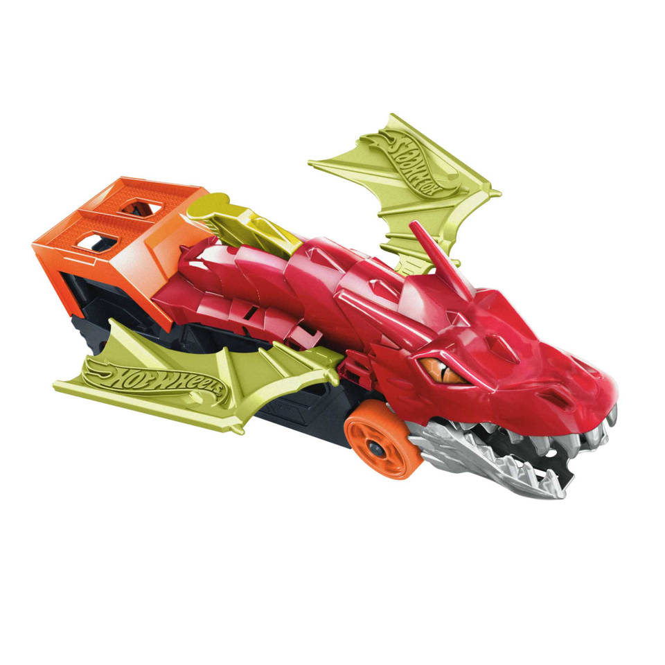 Hot Wheels City lanceringstrailer met draak