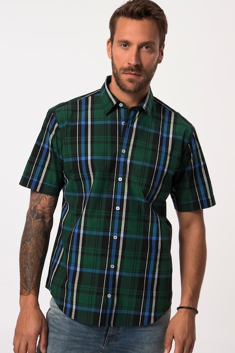 Karohemd, Halbarm, Kentkragen, Modern Fit, bis 8 XL