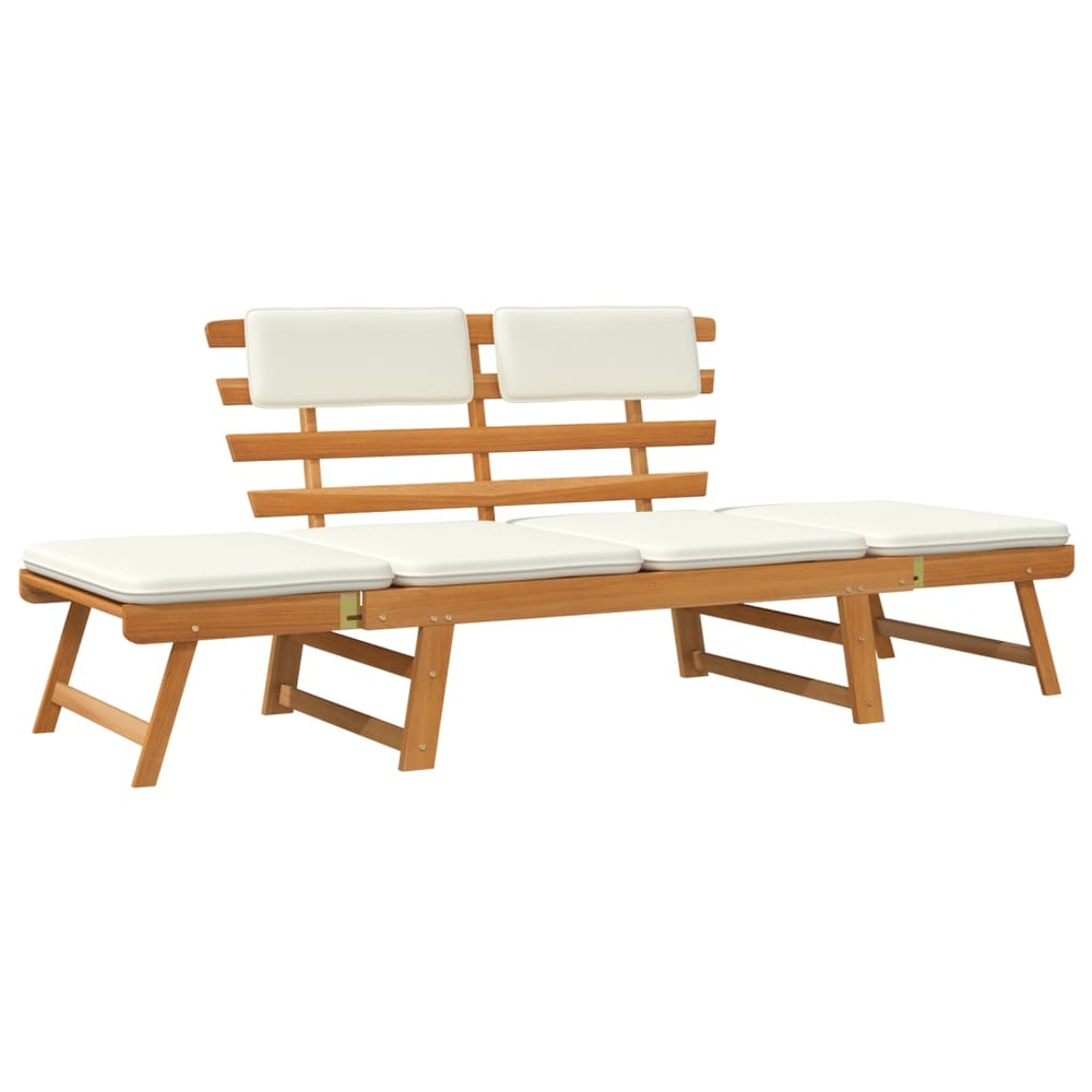 Banc de jardin avec coussins 2-en-1