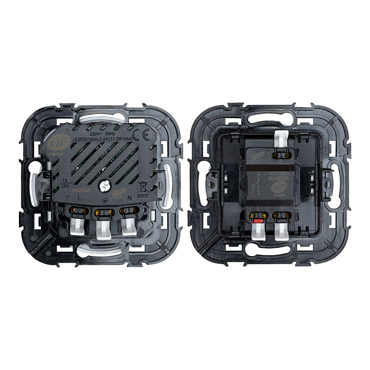 Ensemble 2 interrupteurs + 1 prise avec terre + 1 prise USB-A+C Jacobsen Espen aluminium composable